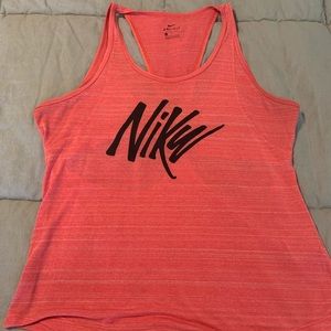 Neon pink/salmon tank cut out back